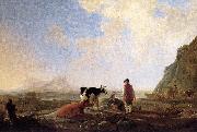 CUYP, Aelbert Herdsmen with Cows dfg oil